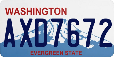 WA license plate AXD7672