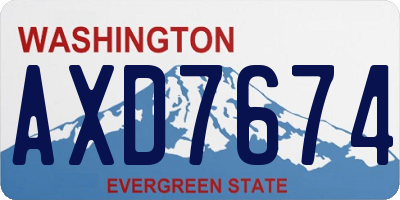 WA license plate AXD7674
