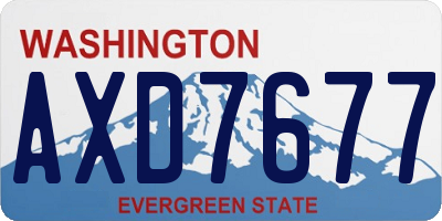 WA license plate AXD7677