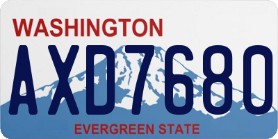 WA license plate AXD7680