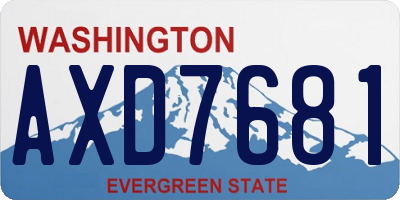 WA license plate AXD7681