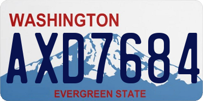 WA license plate AXD7684