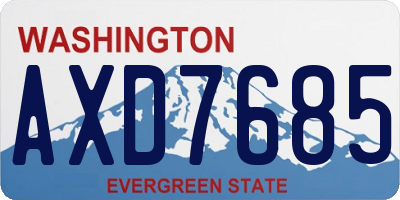 WA license plate AXD7685