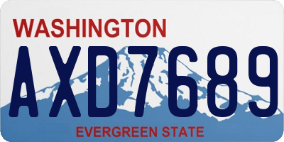 WA license plate AXD7689
