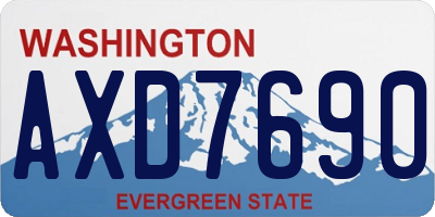 WA license plate AXD7690