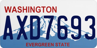 WA license plate AXD7693