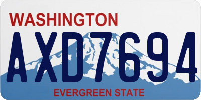 WA license plate AXD7694