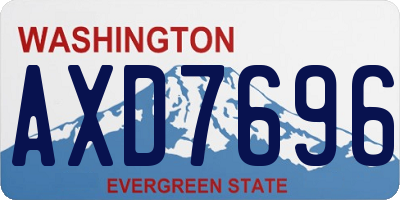WA license plate AXD7696