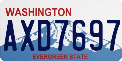WA license plate AXD7697
