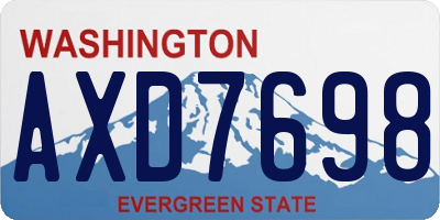WA license plate AXD7698
