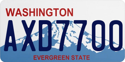 WA license plate AXD7700
