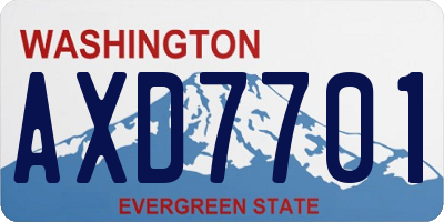 WA license plate AXD7701