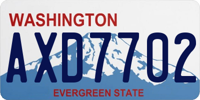 WA license plate AXD7702