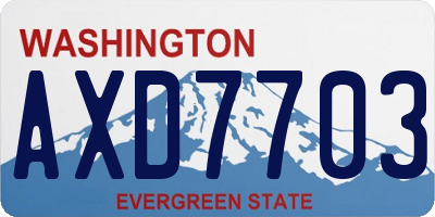 WA license plate AXD7703