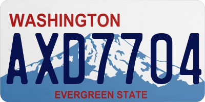 WA license plate AXD7704