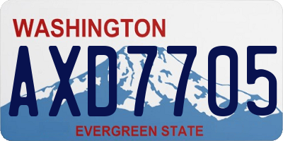 WA license plate AXD7705