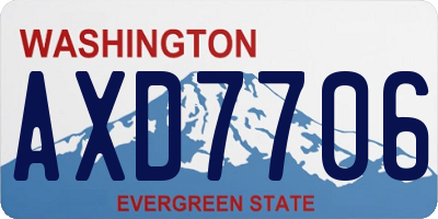 WA license plate AXD7706