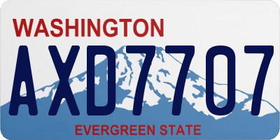 WA license plate AXD7707