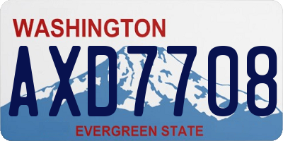 WA license plate AXD7708