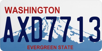 WA license plate AXD7713
