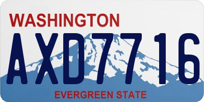 WA license plate AXD7716