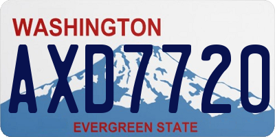 WA license plate AXD7720