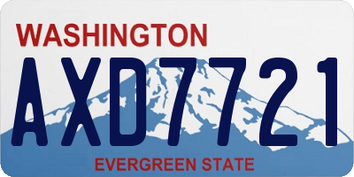WA license plate AXD7721