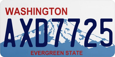 WA license plate AXD7725