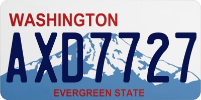 WA license plate AXD7727