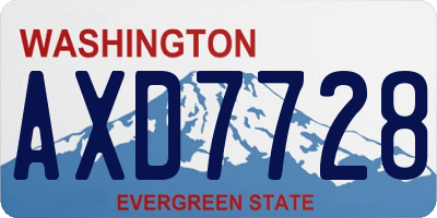 WA license plate AXD7728