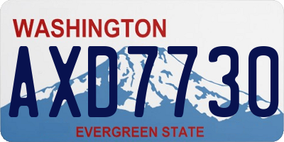 WA license plate AXD7730