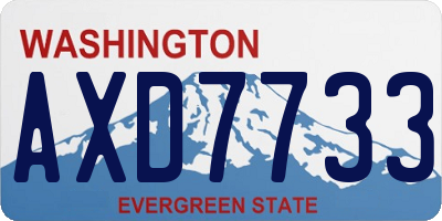 WA license plate AXD7733