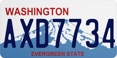 WA license plate AXD7734