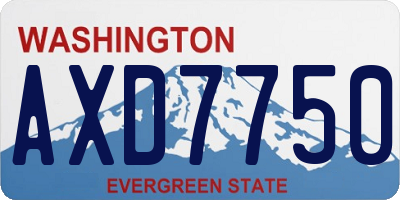 WA license plate AXD7750