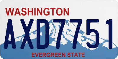 WA license plate AXD7751
