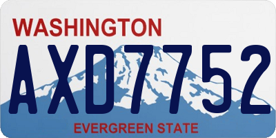 WA license plate AXD7752