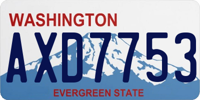 WA license plate AXD7753