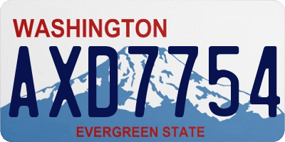 WA license plate AXD7754