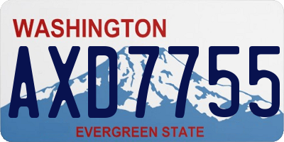 WA license plate AXD7755