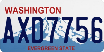 WA license plate AXD7756