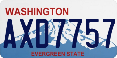 WA license plate AXD7757