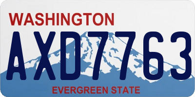 WA license plate AXD7763