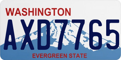 WA license plate AXD7765