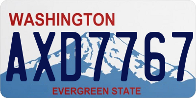 WA license plate AXD7767
