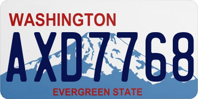 WA license plate AXD7768