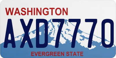 WA license plate AXD7770