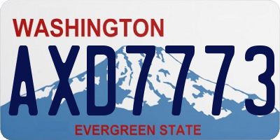 WA license plate AXD7773