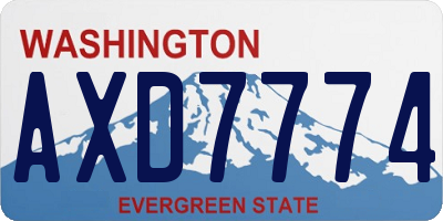 WA license plate AXD7774