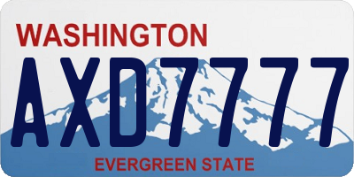 WA license plate AXD7777