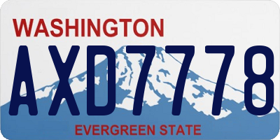 WA license plate AXD7778